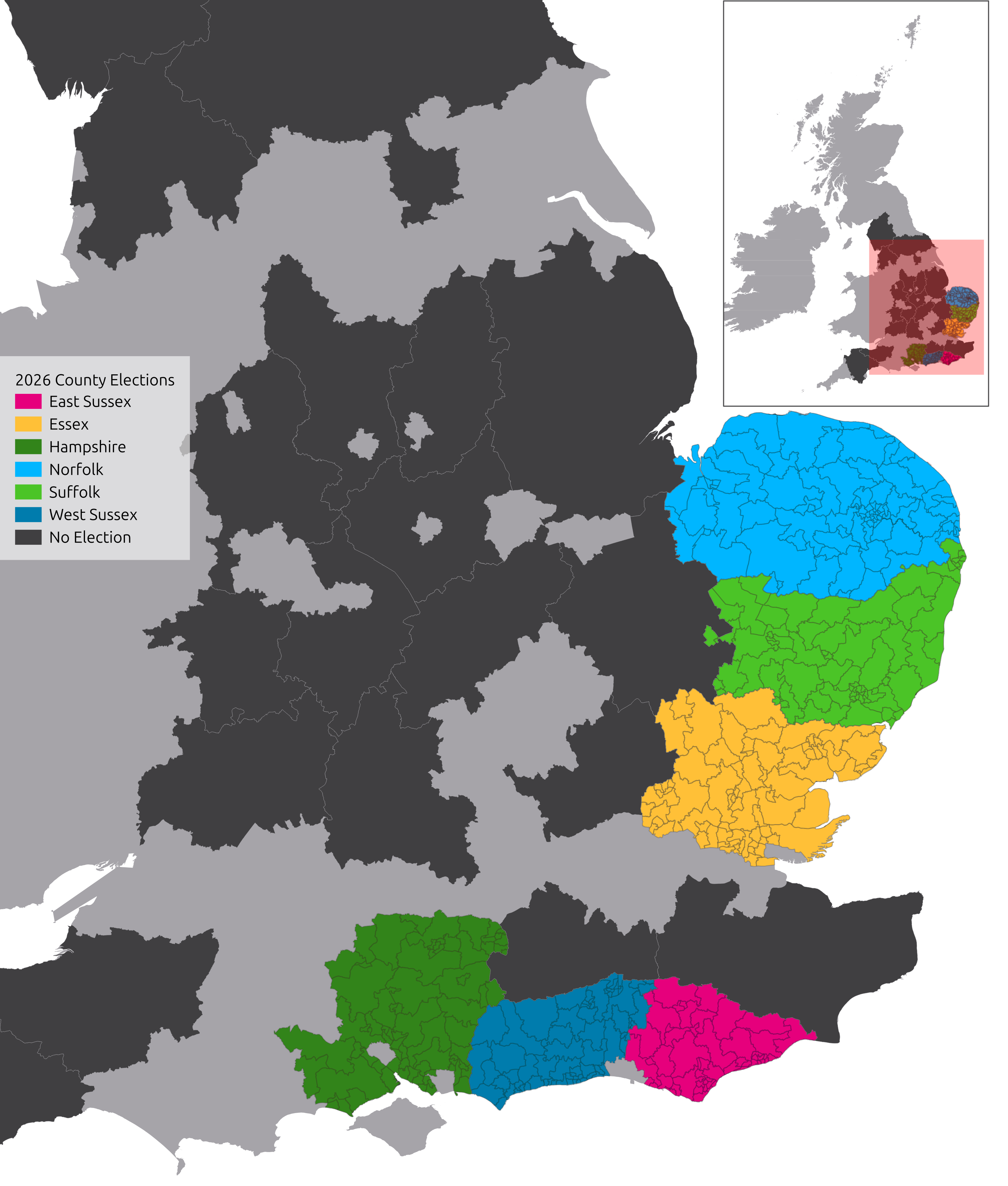 Map of county council elections